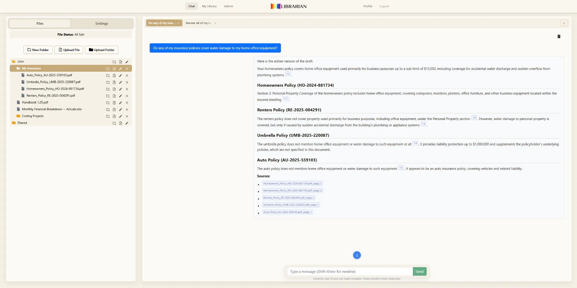 Librarian product screenshot